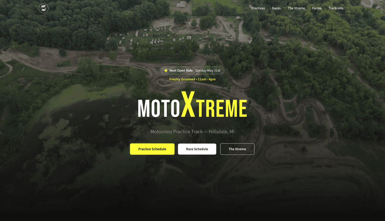 motoxtrememc.com — homepage screenshot